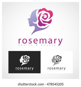 Beauty Symbol.
Rose as flower and mary as girl become rosemary.
Suitable for professional design use.