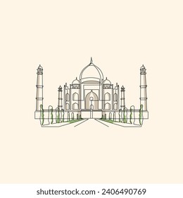The Beauty of the Taj Mahal Immortalized in One Line Art