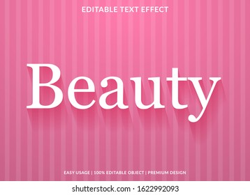 beauty text effect template with minimalist type style and feminine text concept use for brand label and logotype 