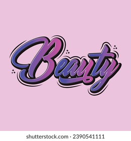Beauty text effect typography font style vector 