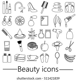 beauty theme big set of various outline icons eps10