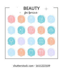 Beauty thin line icon. Concept of women’s beauty service. Vector illustration symbol elements for web design and apps
