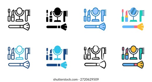Beauty tools icons set multiple style collection. Editable stroke 
