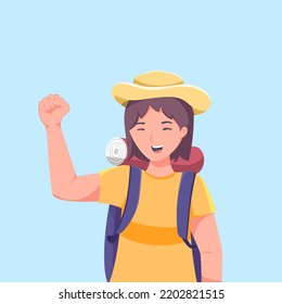 Beauty Tourist Character Design Illustration