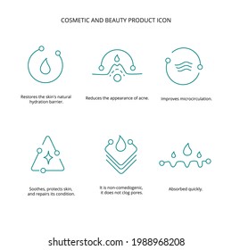 Beauty Treatment, Cream, Mask Cosmetic And Beauty Product Icon Set For Web, Packaging Design. Vector Stock Illustration Isolated On White Background. EPS10