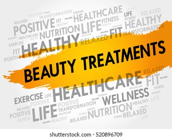 Beauty Treatments word cloud collage, health concept background