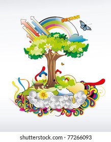 beauty tree abstract vector