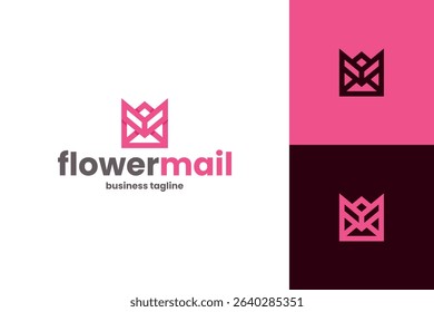 beauty tulip mail logo vector
