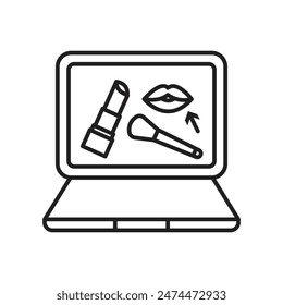 Beauty Tutorial Video Icon Ideal for Makeup Application and Education