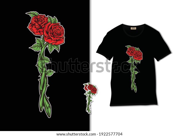 Beauty Two Roses Vector Two Roses Stock Vector (Royalty Free ...