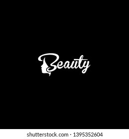 beauty typography logo black white