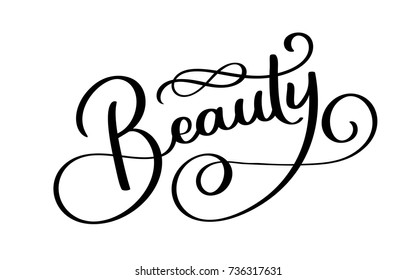 Beauty Typography Square Poster. Vector lettering. Calligraphy phrase for gift cards, scrapbooking, beauty blogs. Typography art