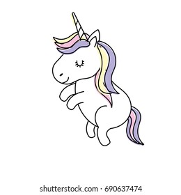 beauty unicorn dancing with hairstyle design
