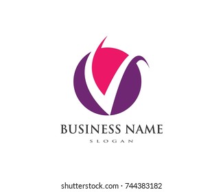 Beauty V Letter Logo Template vector illustration design