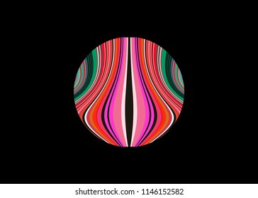 Beauty vagina concept abstract logo, sign symbol or mark vector. Mexican Blanket Stripes wavy shape Vector Pattern style. 