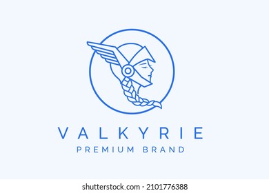 Beauty Valkyrie Goddess woman logo brand