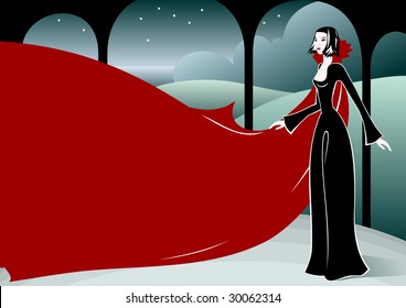 beauty vampire at night