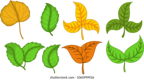 Set Watercolor Hand Drawn Cartoon Trees Stock Illustration 1606268515