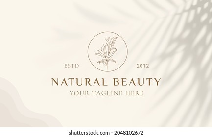 A Beauty vector botanical logo, handwriting logo of the wedding, fashion, jewelry, boutique, floral and botanical with a creative template for any company or business. 