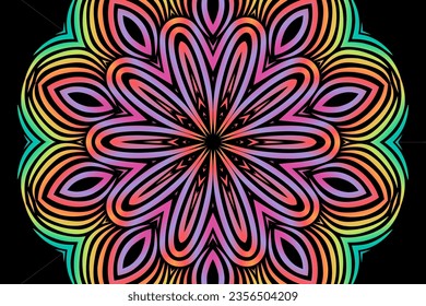 Gradiente caleidoscopio vectorial de belleza eligen el arte de la línea de círculo con diseño dinámico y lujoso 
