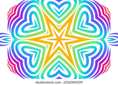 Beauty vector caleidoscope gradient elips love circle line art with dynamic anda luxurious design 
