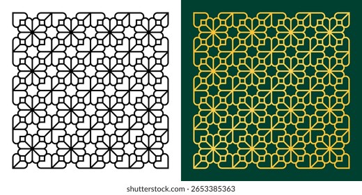 Diseño de Vector de belleza de art deco. Adorno para Anuncio, decoración, póster o fondo de Fondo de pantalla. Elegancia y lujo. Textura árabe geométrica. Esquema del corazón con forma de patrón de flores. Ornamento