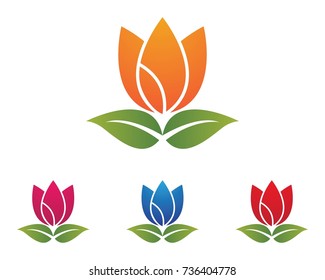 Beauty Vector flowers design logo Template icon