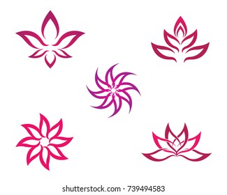Beauty Vector flowers design logo Template icon