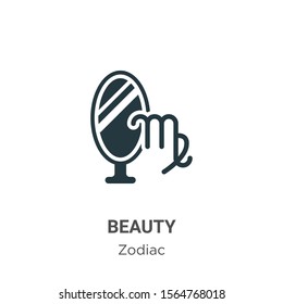 Beauty vector icon on white background. Flat vector beauty icon symbol sign from modern zodiac collection for mobile concept and web apps design.