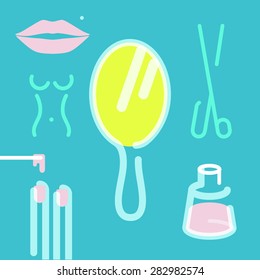 Beauty vector icon set