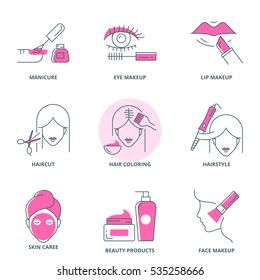 Beauty vector icons set