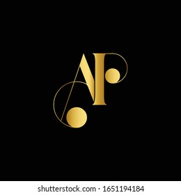 Beauty vector Initial letters AP with leaf. Signature, handwriting, fashion, boutique, wedding, jewelry, botanical , floral logo creative Vector logo Design template