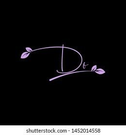 Beauty vector Initial letters D O with leaf. Signature, handwriting, fashion, boutique, wedding, jewelry, botanical , floral logo creative Vector logo Design template