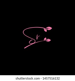 Beauty vector Initial letters S S with leaf. Signature, handwriting, fashion, boutique, wedding, jewelry, botanical , floral logo creative Vector logo Design template