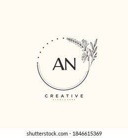 AN Beauty vector initial logo art, handwriting logo of initial signature, wedding, fashion, jewerly, boutique, floral and botanical with creative template for any company or business.