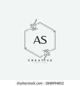 AS Beauty Vektor erste Logo-Kunst, Handschrift Logo der ersten Signatur, Hochzeit, Mode, Jewerly, Boutique, Blumen und botanisch mit kreativen Vorlage für jedes Unternehmen oder Unternehmen.
