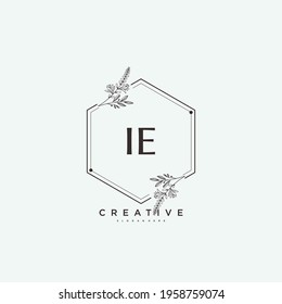 IE Beauty vector initial logo art, handwriting logo of initial signature, wedding, fashion, jewerly, boutique, floral and botanical with creative template for any company or business.