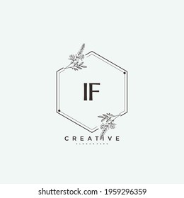 IF Beauty vector initial logo art, handwriting logo of initial signature, wedding, fashion, jewerly, boutique, floral and botanical with creative template for any company or business.