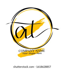 at Beauty vector initial logo, handwriting logo of initial signature, wedding, fashion, jewelry, boutique, 
floral and botanical with creative template for any company or business.