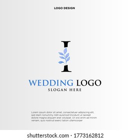 I Beauty vector initial logo, handwriting logo of initial signature, wedding, fashion, jewerly, boutique, floral and botanical with creative template for any company or business.