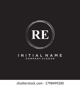 RE Beauty vector initial logo, handwriting logo of initial signature, wedding, fashion, jewerly, boutique, floral and botanical with creative template for any company or business.