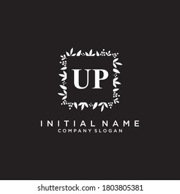 UP Beauty vector initial logo, handwriting logo of initial signature, wedding, fashion, jewerly, boutique, floral and botanical with creative template for any company or business.