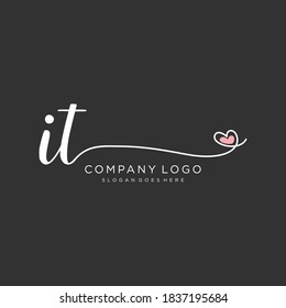 IT Beauty vector initial logo, handwriting logo of initial signature, wedding, fashion, jewelry, boutique, floral and botanical with creative template for any company or business.