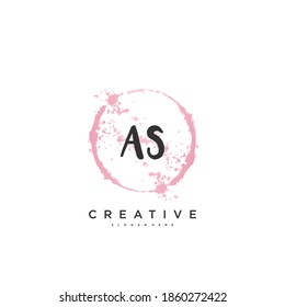 AS Beauty vector logotipo inicial, diseño de arte del logotipo de escritura a mano de firma inicial, boda, moda, joyas, boutique, floral y botánica con plantilla creativa para cualquier empresa o negocio.