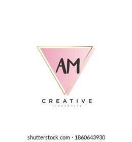 AM Beauty Vektor Logo-Erstlogo, handschriftlich Logo-Design der ersten Signatur, Hochzeit, Mode, Jewerly, Boutique, Blumen und botanisch mit kreativen Vorlage für jedes Unternehmen oder Unternehmen.