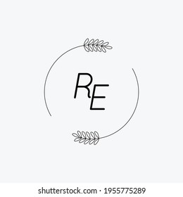 RE Beauty vector initial logo, handwriting logo of initial signature