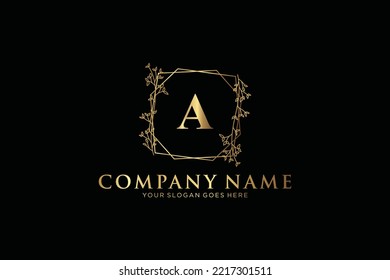 A Beauty vector initial logo, handwriting logo of initial signature, wedding, fashion, jewerly, boutique, floral and botanical with creative template for any company or business.