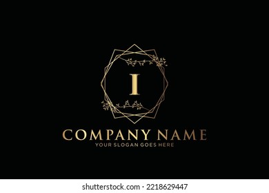 I Beauty vector initial logo, handwriting logo of initial signature, wedding, fashion, jewerly, boutique, floral and botanical with creative template for any company or business.typography, font, iso
