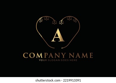 A Beauty vector initial logo, handwriting logo of initial signature, wedding, fashion, jewerly, boutique, floral and botanical with creative template for any company or business.