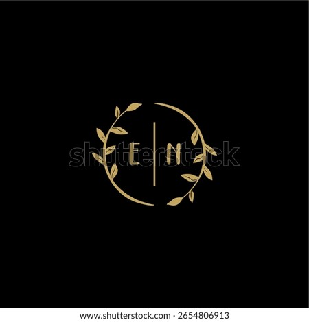 Beauty vector initial logo handwriting logo of initial floral and botanical with creative template for any company or business